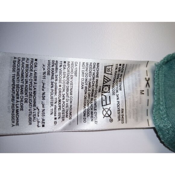 Old Navy Everywhere Green Orange Flower Tee Size Medium - Picture 6 of 6